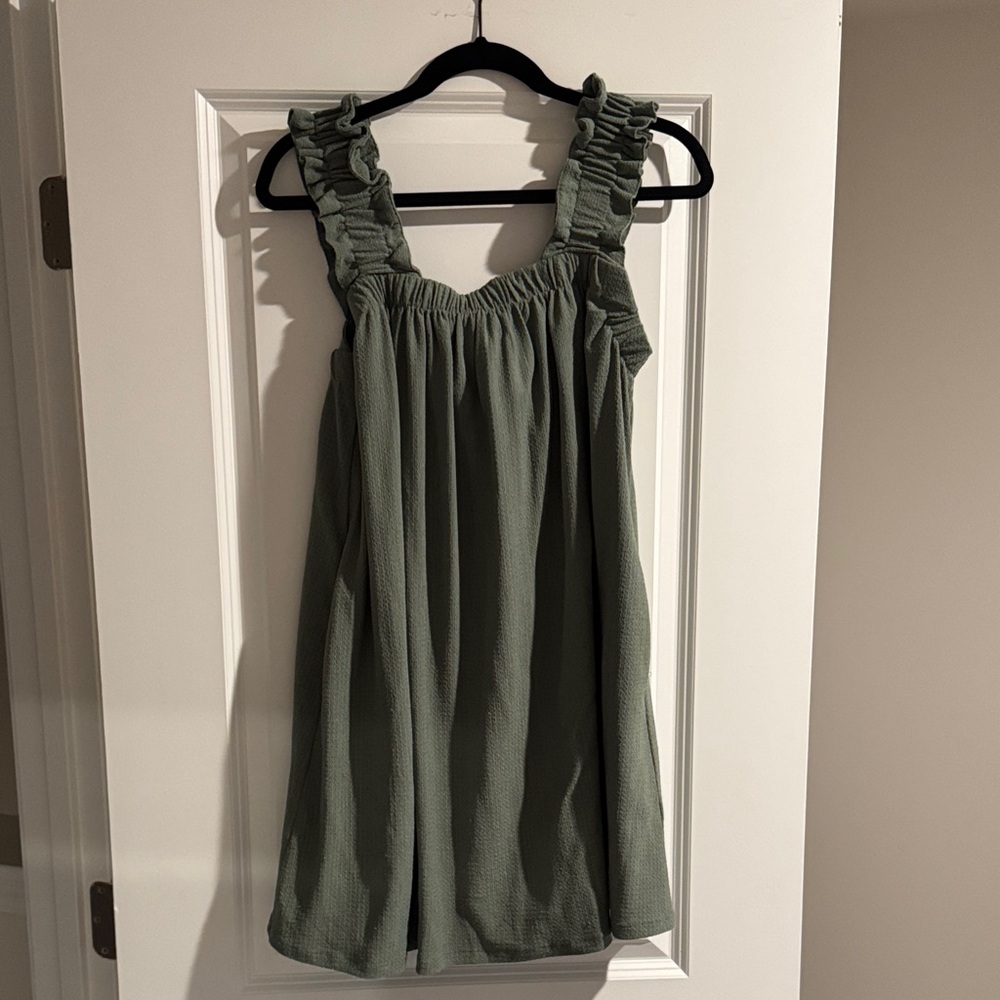 Vestique Olive Textured Dress